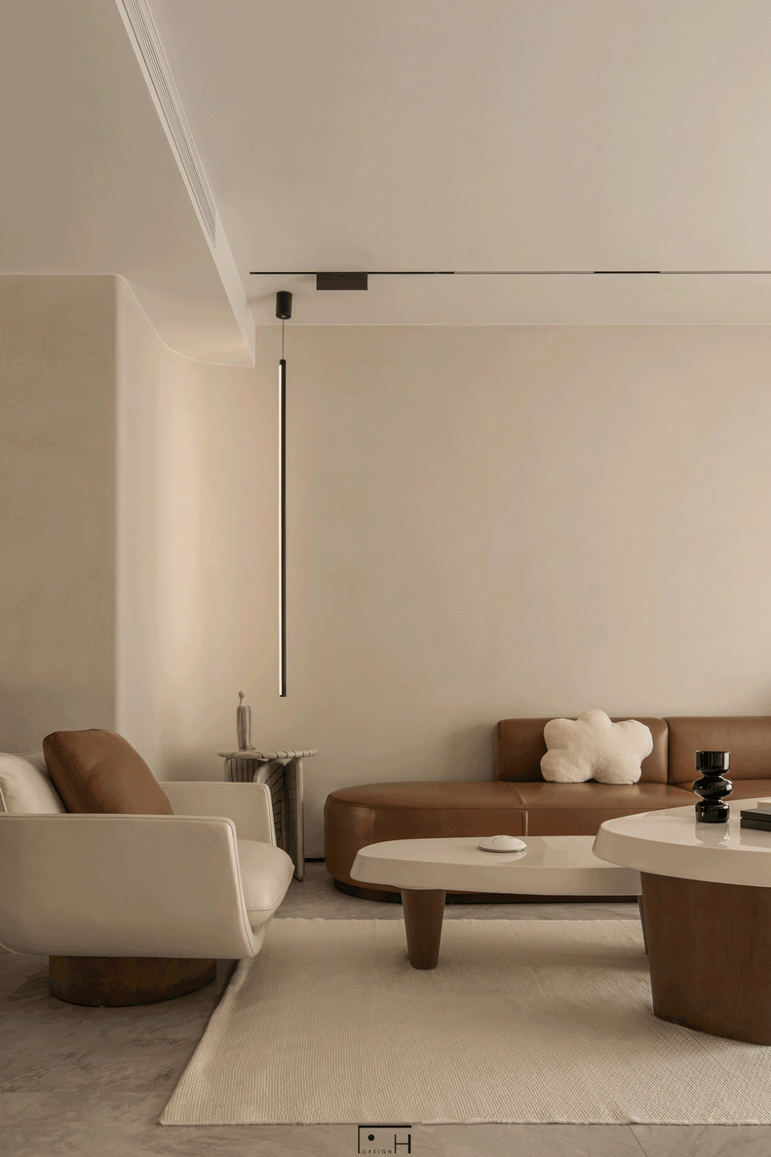 曲线与线的完美交融 · 浙江诸暨御江湾家装设计丨中国浙江丨栗禾设计-0