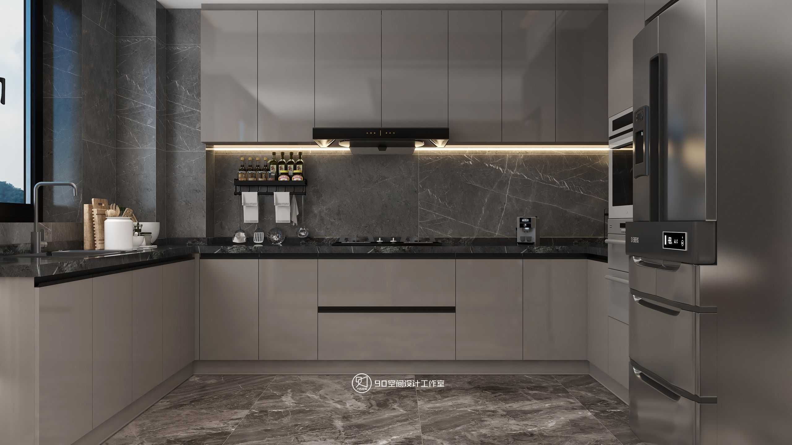 189㎡轻奢复式住宅设计丨90 空间设计-17