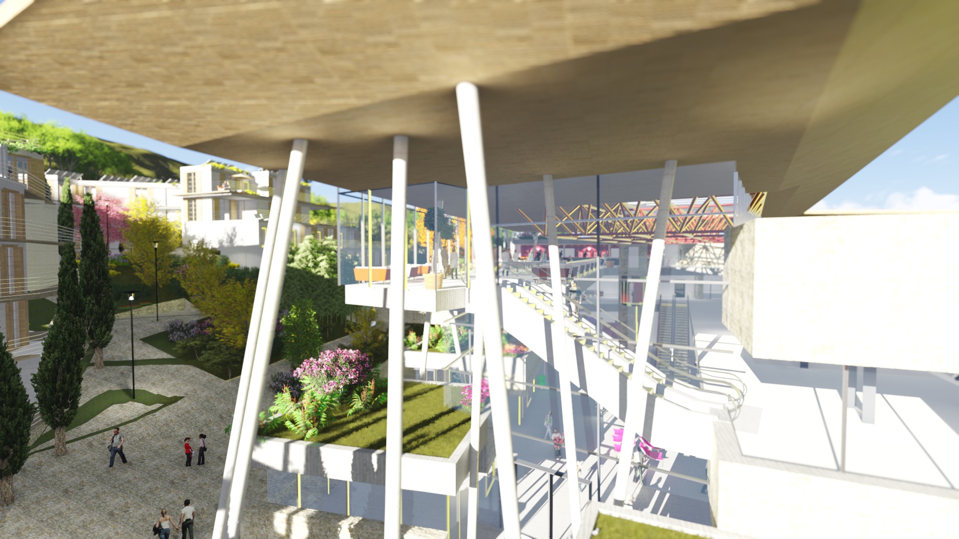 山坡上的绿色商业综合体-27