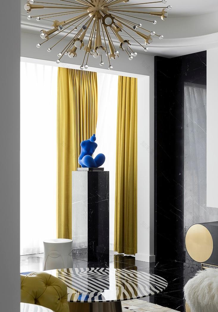 幸福格调平层家居,克莱因蓝帝国黄的时尚盛宴-17