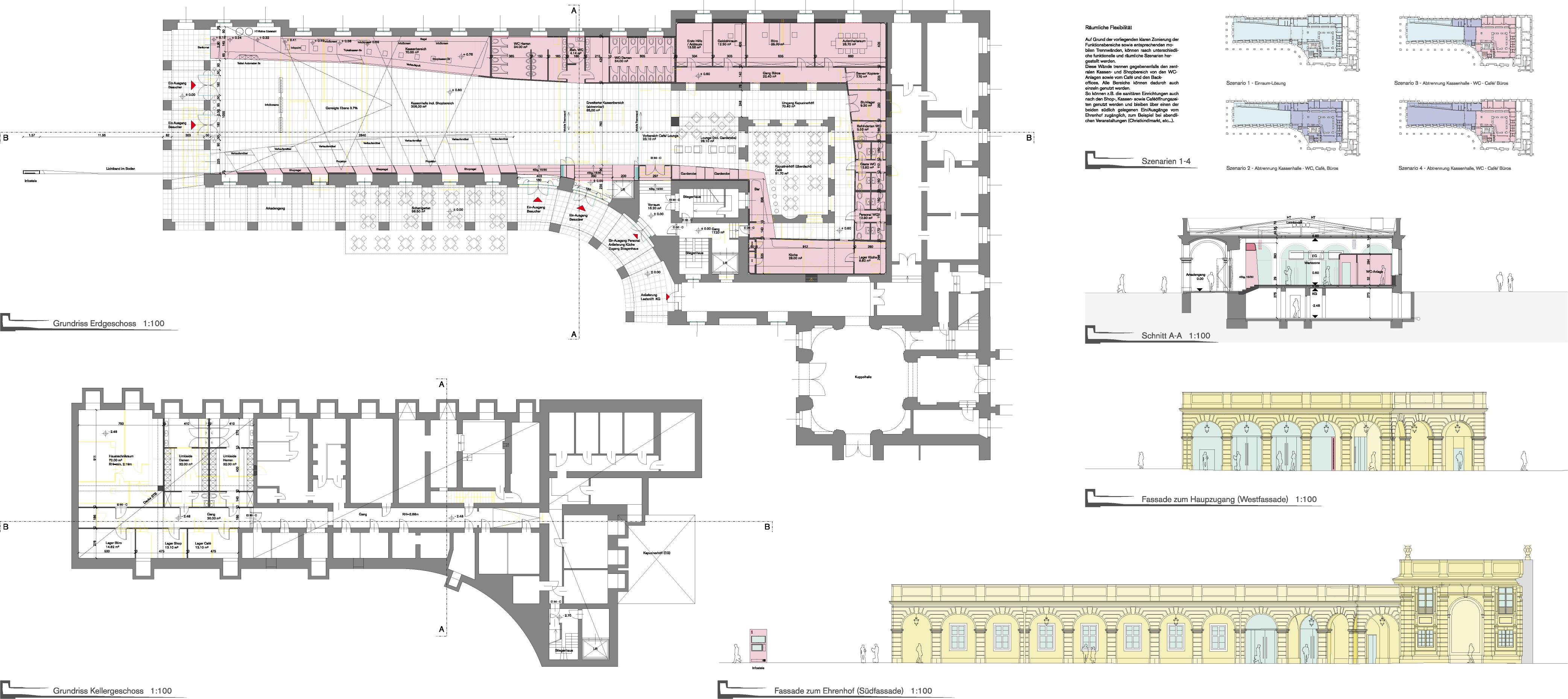schloss schoenbrunn umbau gardetrakt spacial link-7