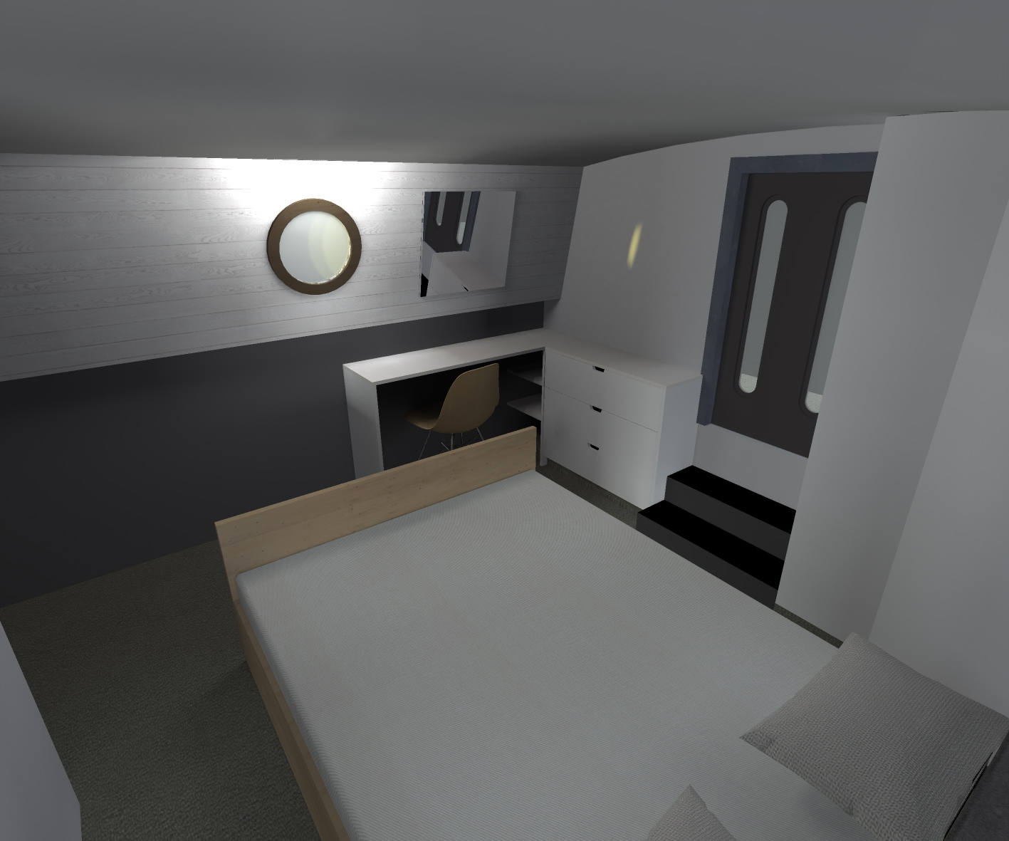 Black&WHITE CANAL BOAT INTERIOR CRICK BOAT LAYOUT3-28