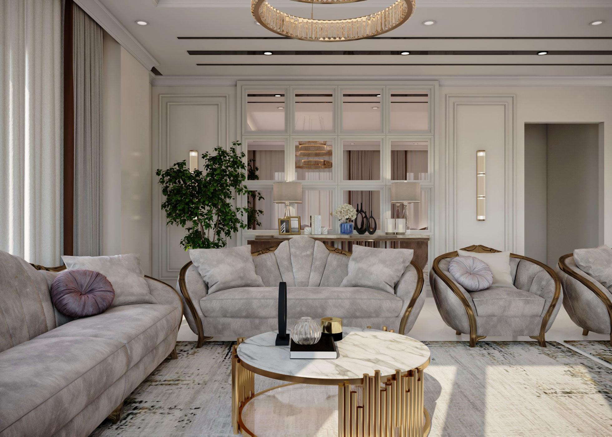 Reception, Living with Dining - Classic Style-14