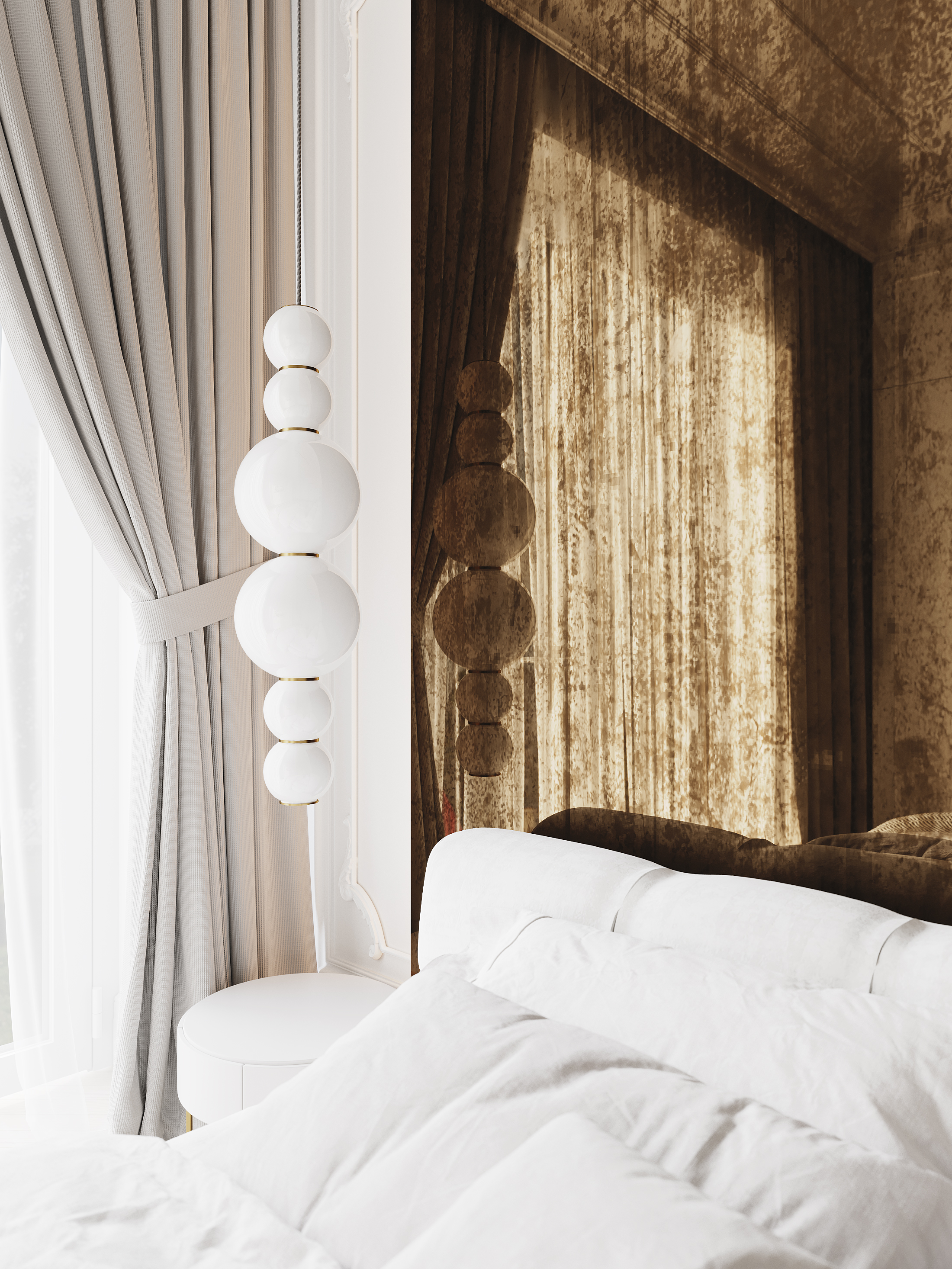 Esentai City Amaty 住宅卧室设计丨哈萨克斯坦阿拉木图丨I AM Render-12