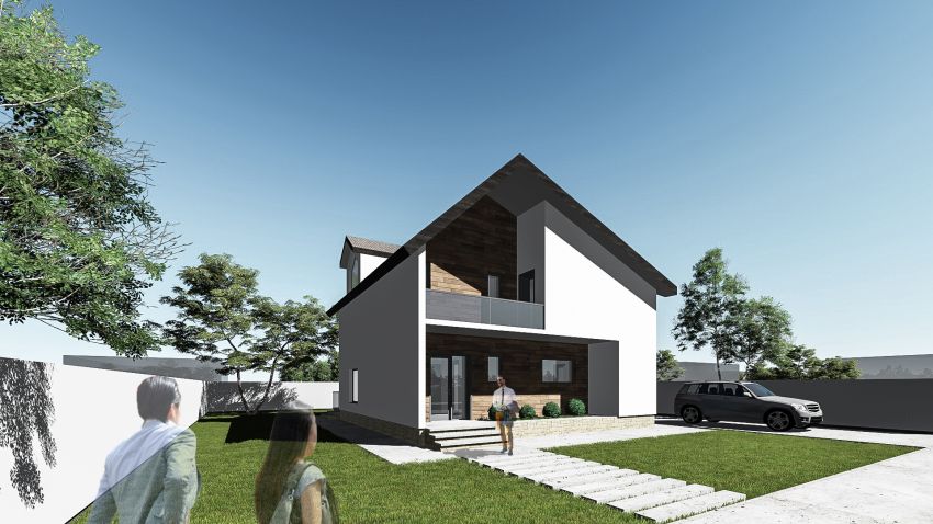 现代带阁楼房屋设计案例-12