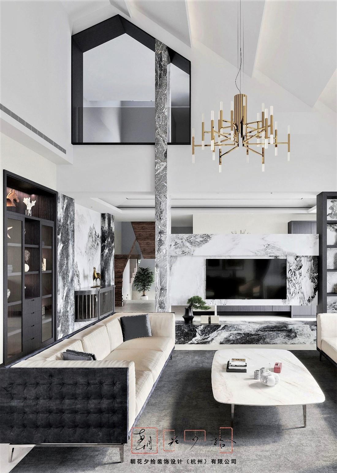 
大挑高斜屋顶的现代客厅方案 -10