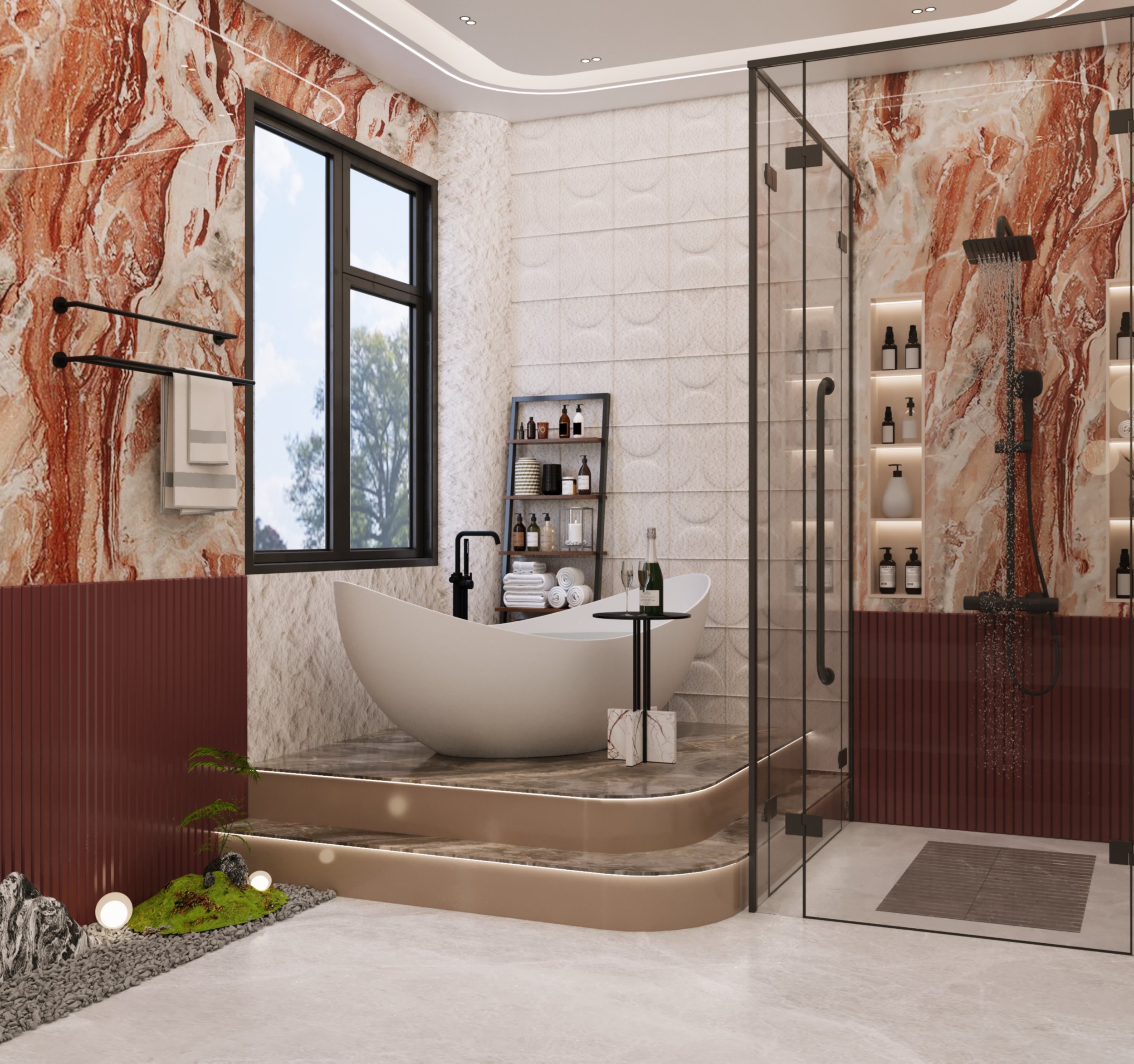 现代奢华浴室室内设计丨LAVANYA FARMA-6