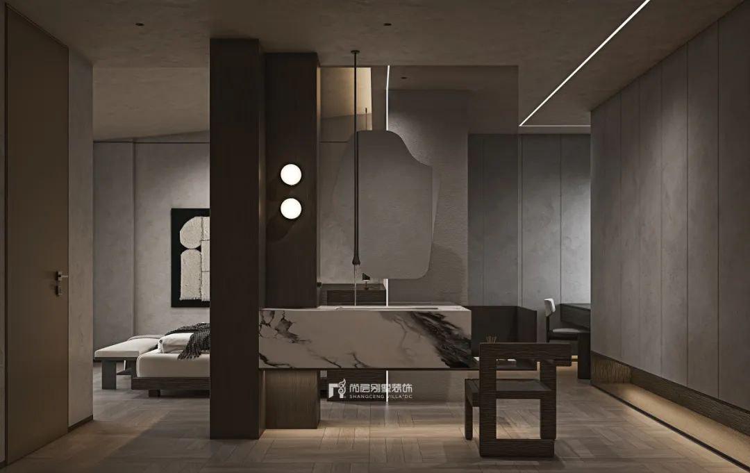 尚层作品丨350㎡侘寂风，野性的质朴居所-91