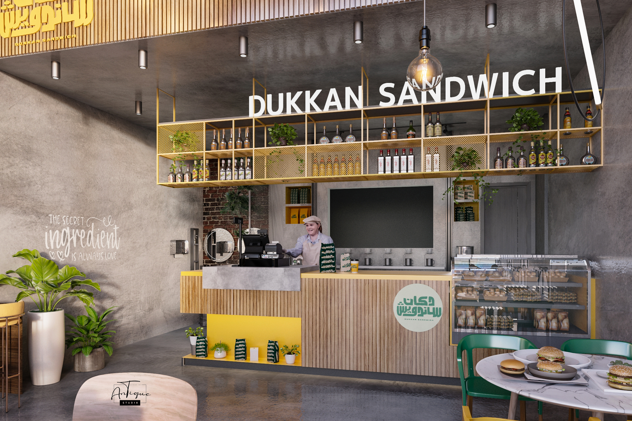 DUKKAN SANDWICH 快餐店室内设计丨沙特阿拉伯丨ANTIQUE Studios-13