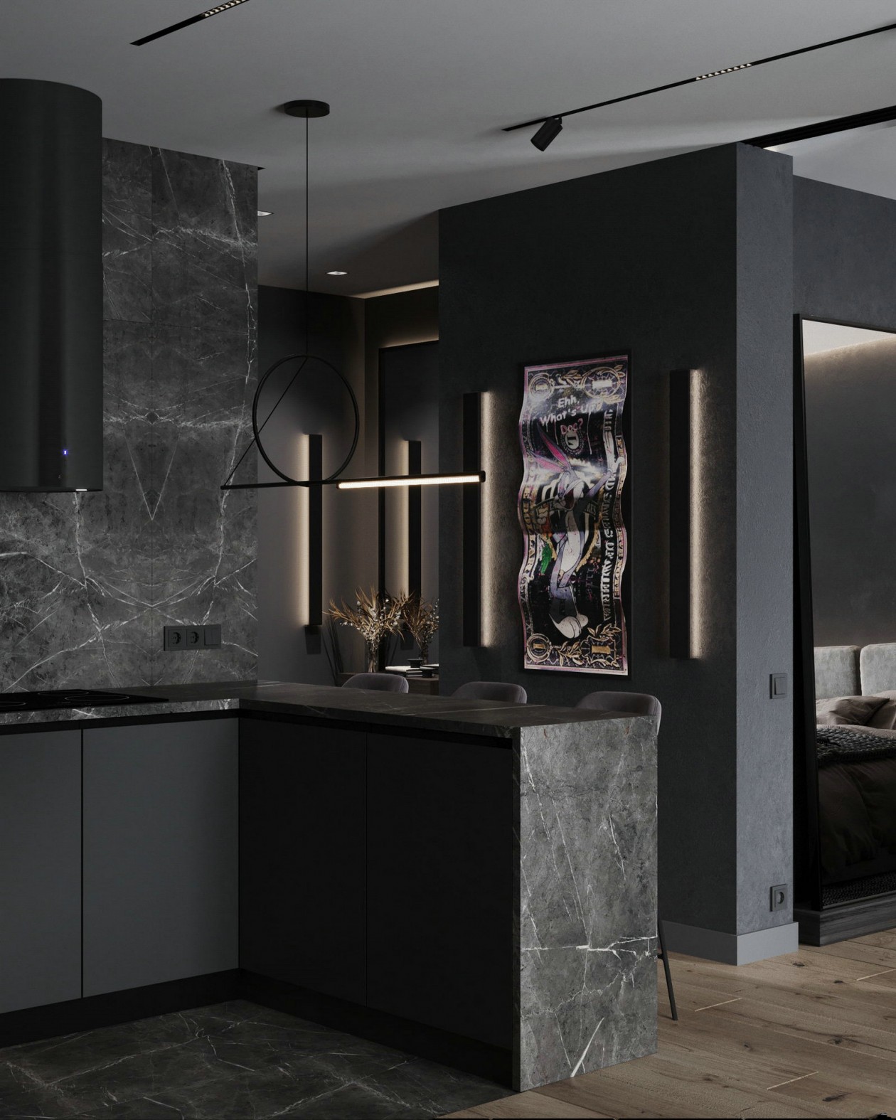 高级黑公寓 丰富极具有质感-17