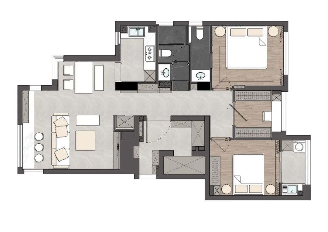 百平米简约单身住宅丨二间半设计事务所-33