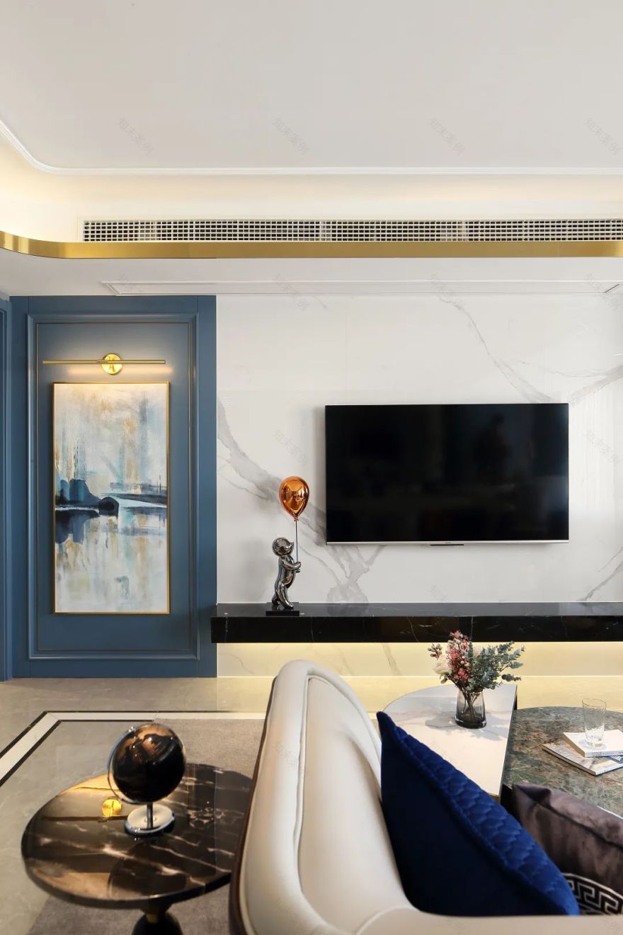 美式轻奢三室两厅丨锦华装饰-15