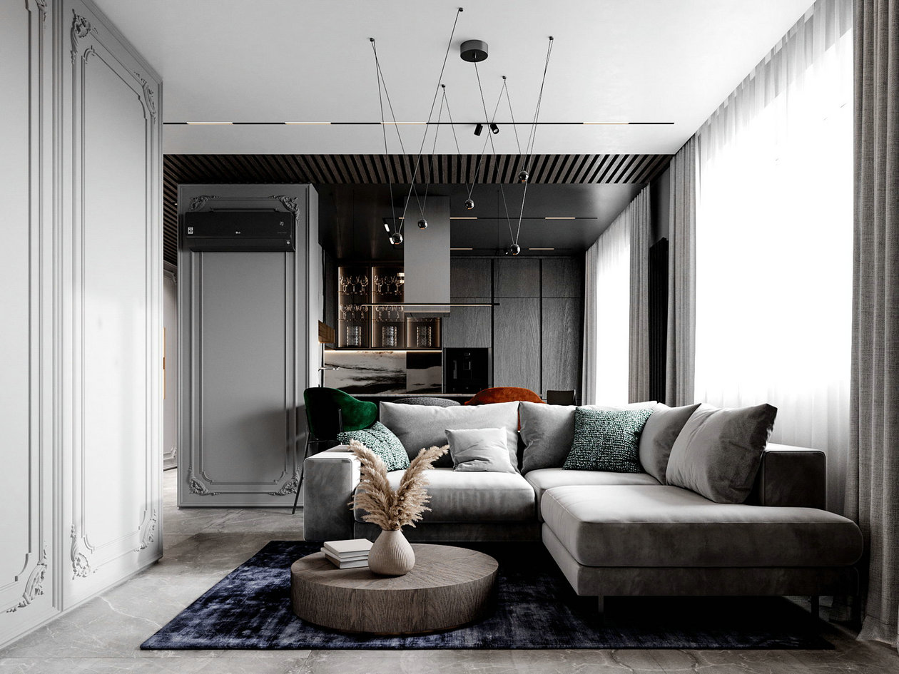 高级灰色系公寓设计-3