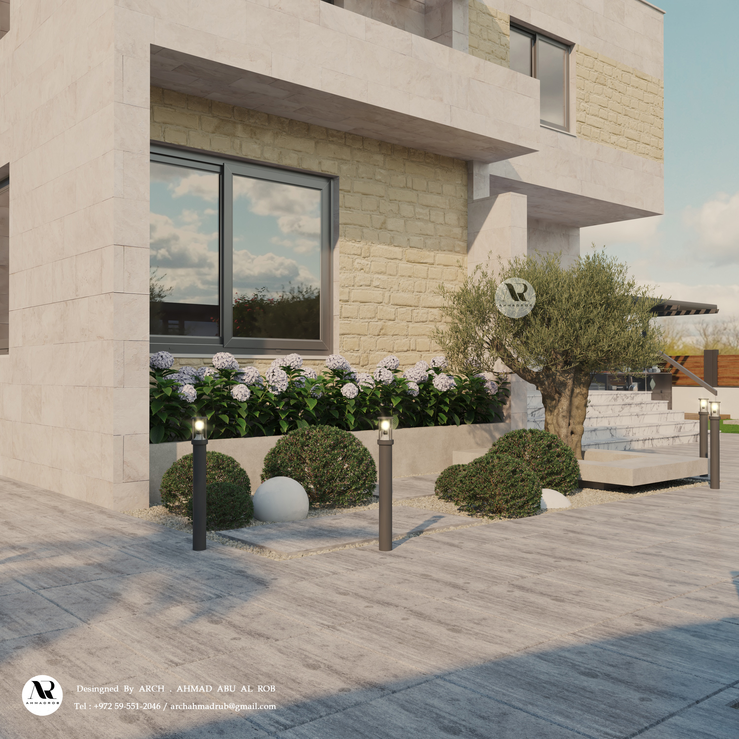 两层房屋户外花园设计-12