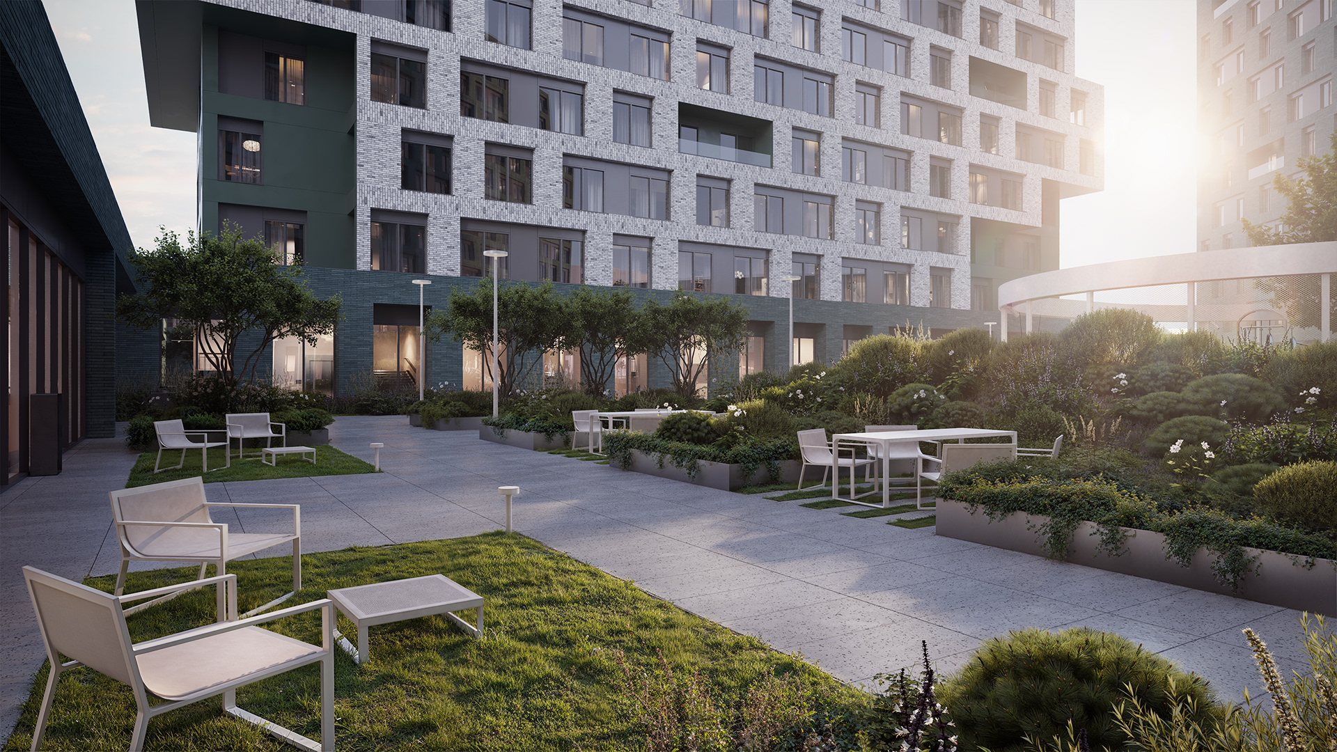 新住宅综合体内部庭院景观可视化设计丨A4 Studio-2