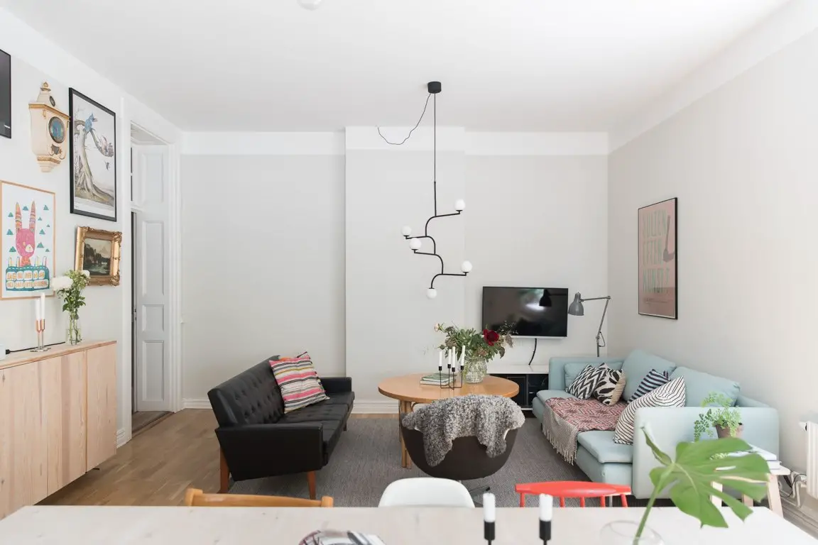 瑞典北欧风公寓 | 粉蓝配色的清新魅力-9