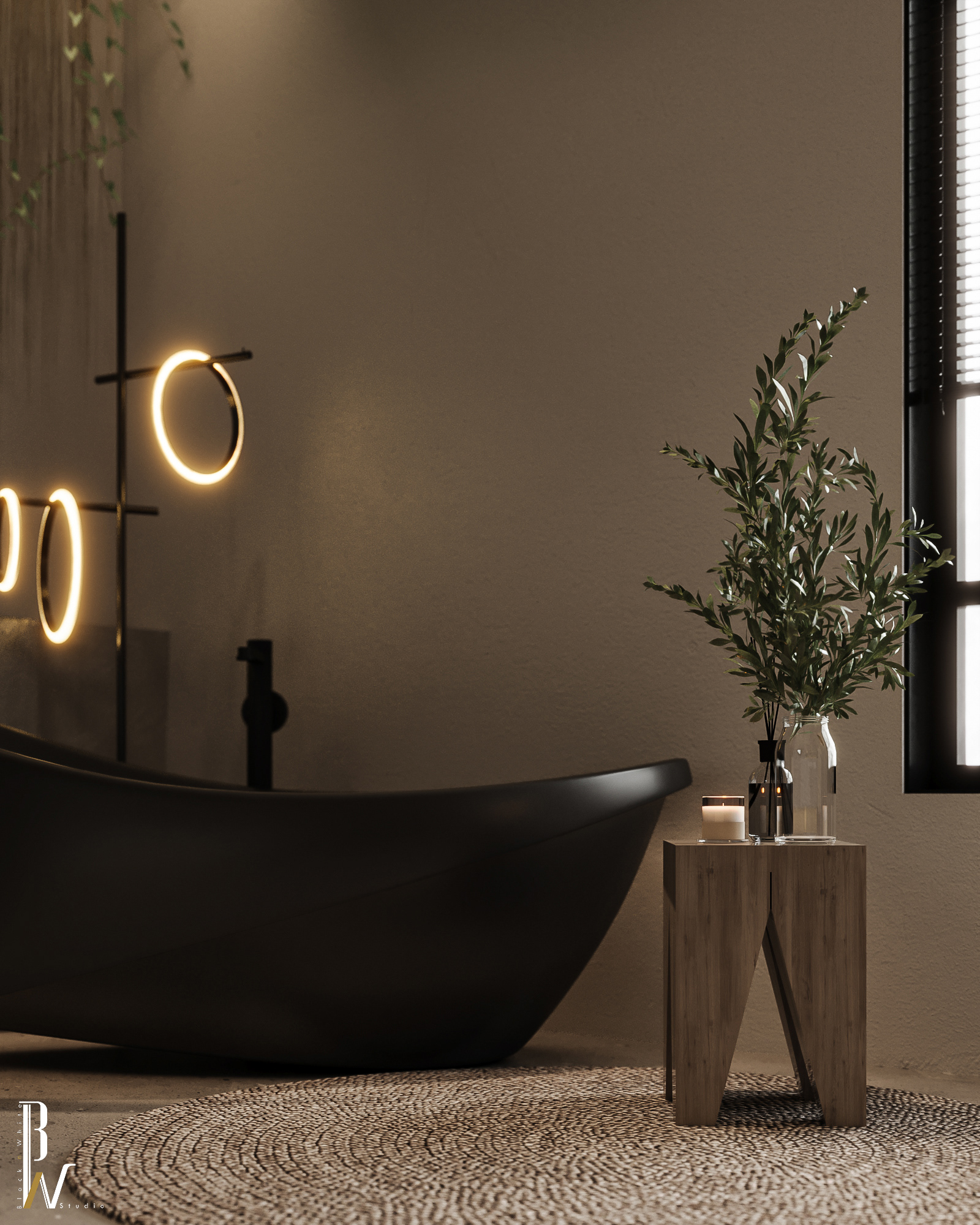 Modern 风格浴室设计丨阿联酋丨Black N White-8