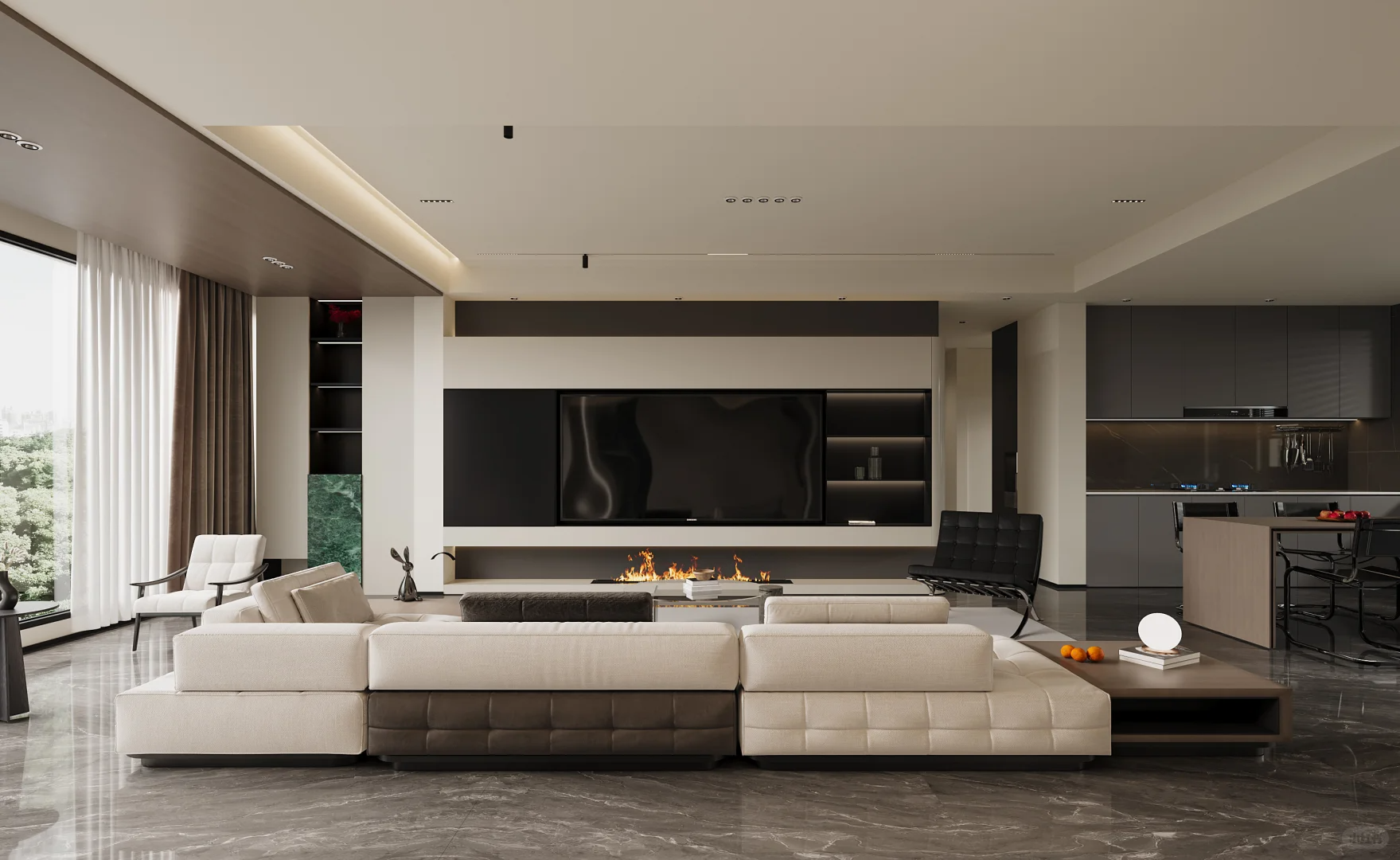 意式轻奢超阔大平层，观景于家，揽境入室-4