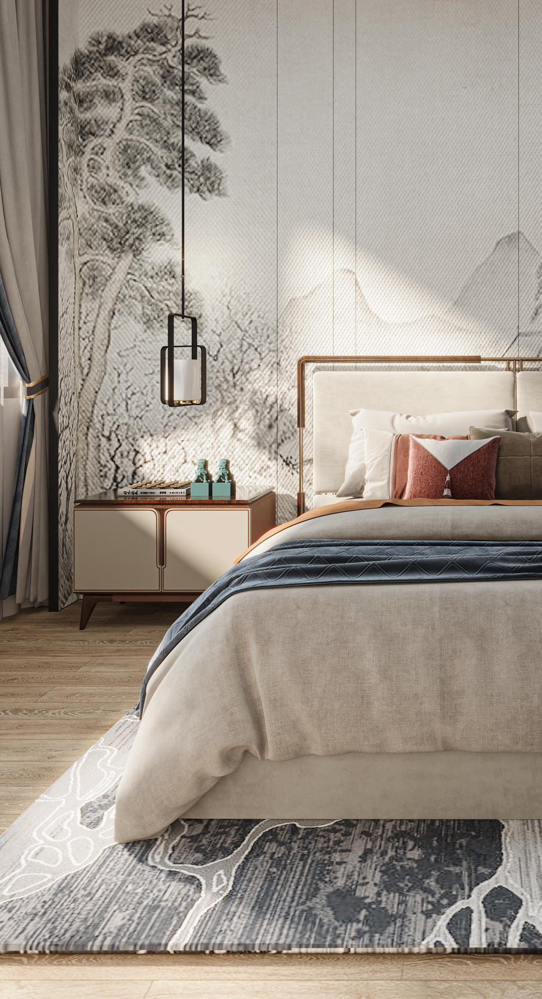 西安紫薇田园都市F区新中式风家居设计丨中国西安丨西安·大小空间设计-47