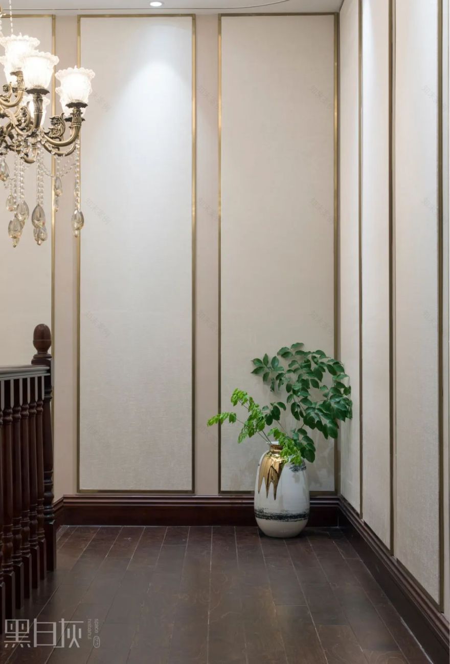 万霖花园轻奢新中式,金色黄铜与白色木元素打造包容空间-70