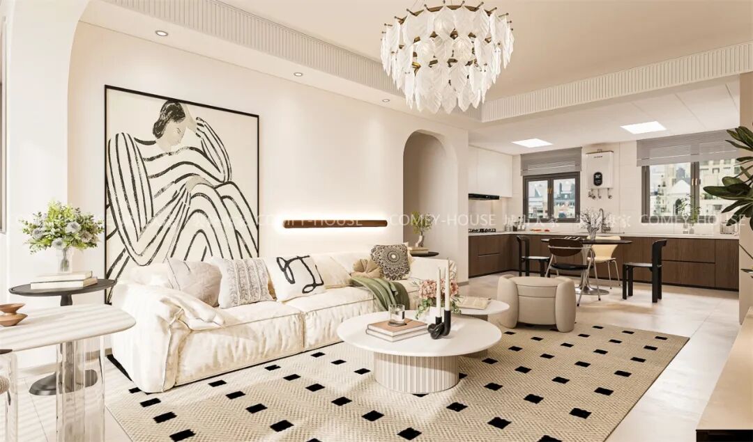 【海信观悦】139㎡丨不堆砌不浮夸，法式奶油风的‘简’与‘奢’平衡术-36