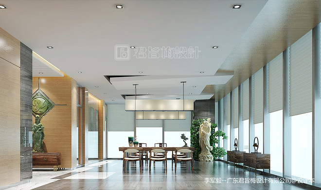 休闲空间220平米装修案例·效果图  创客空间简约素雅新中式-13