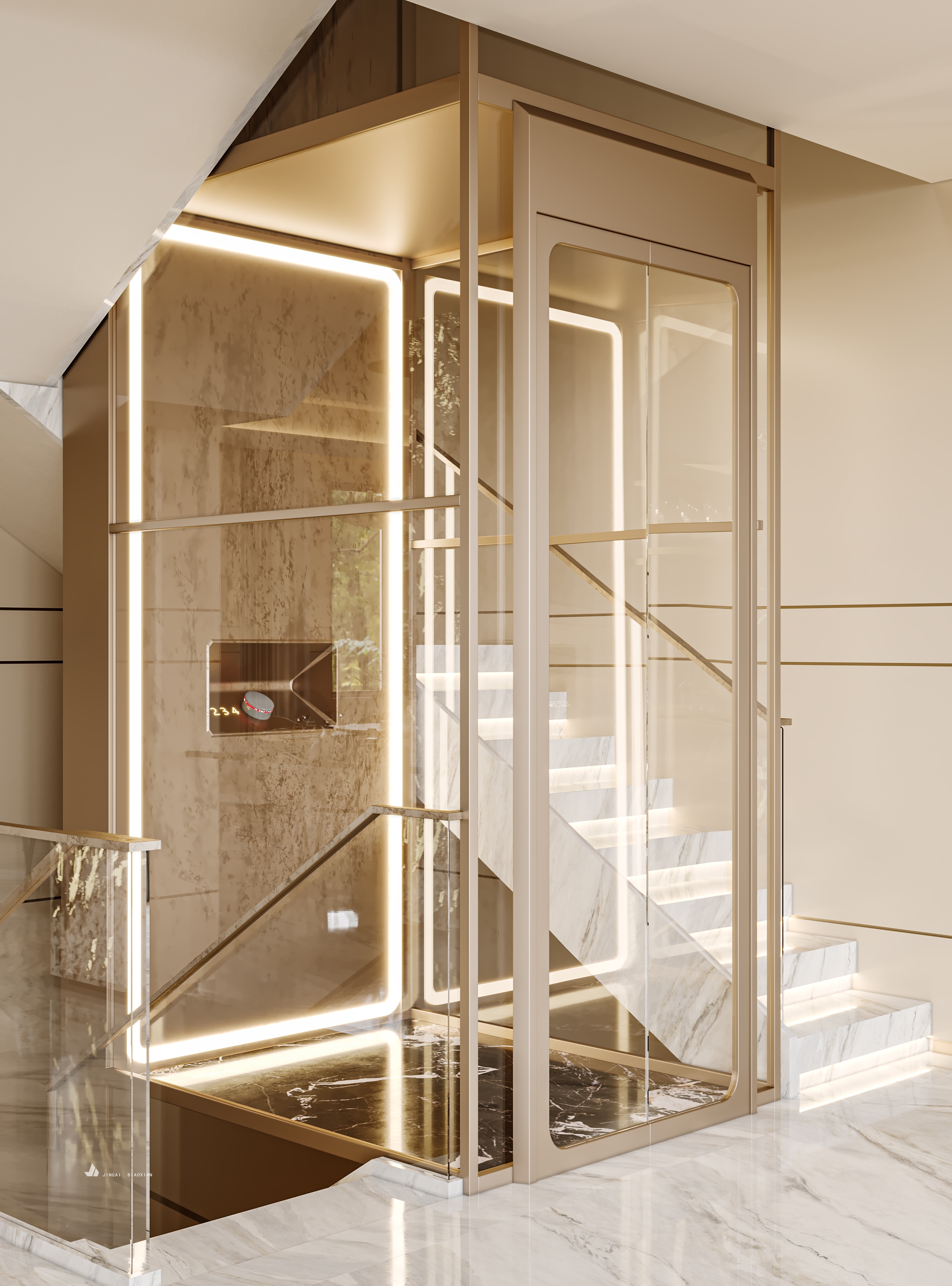 轻奢风与自建房的碰撞-11