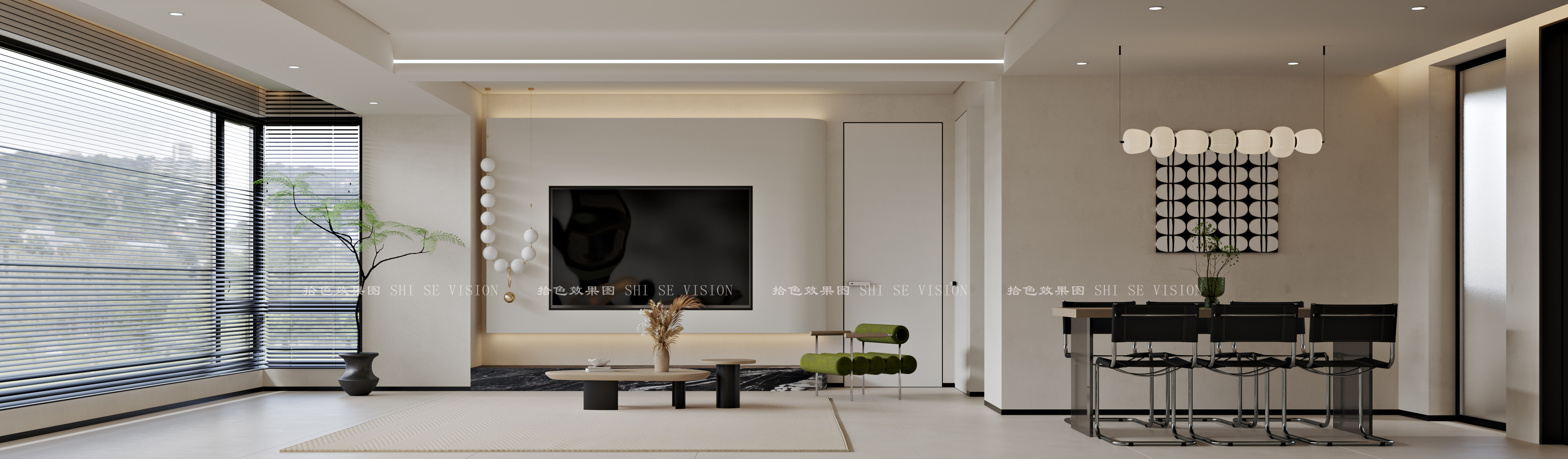 现代极简客餐厅 ——拾色出品-2