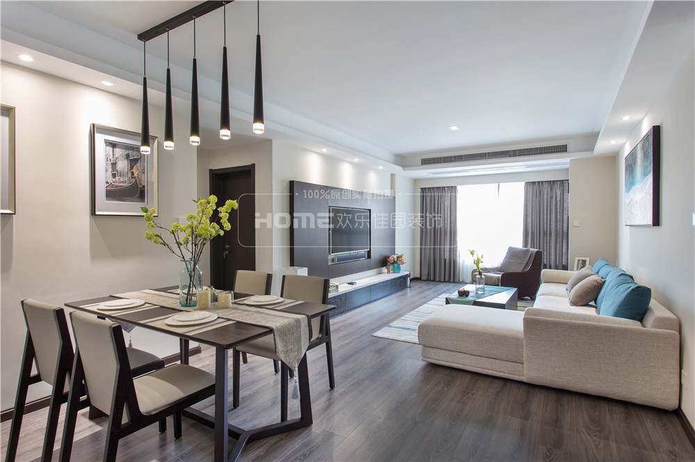 113㎡现代风格住宅  欢乐佳园装饰-4