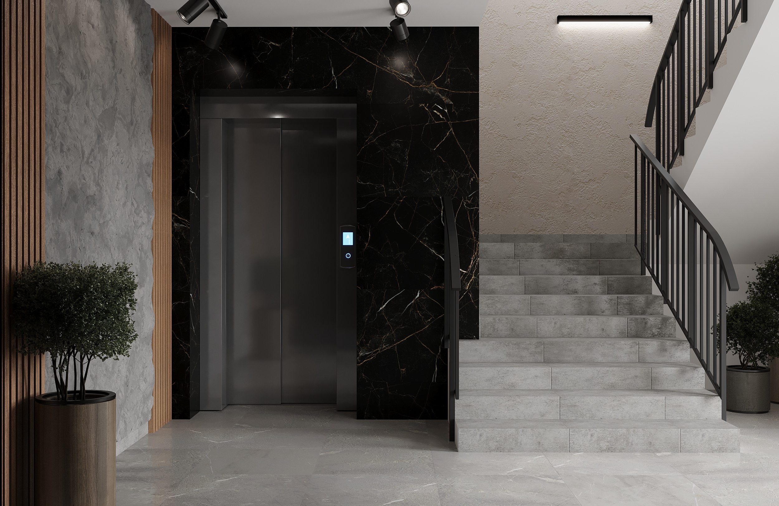 Modern Residential Lobby | Entrance Group Design-8