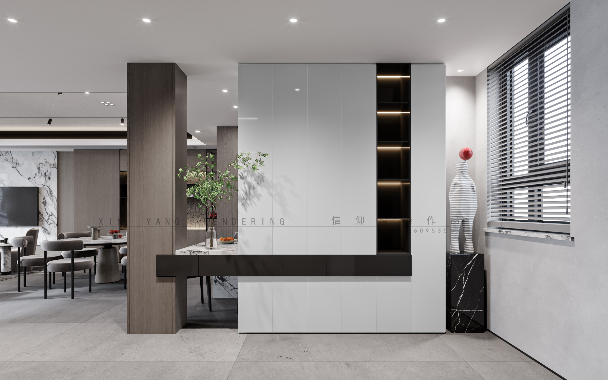 现代灰调小别墅丨周婷空间设计-5