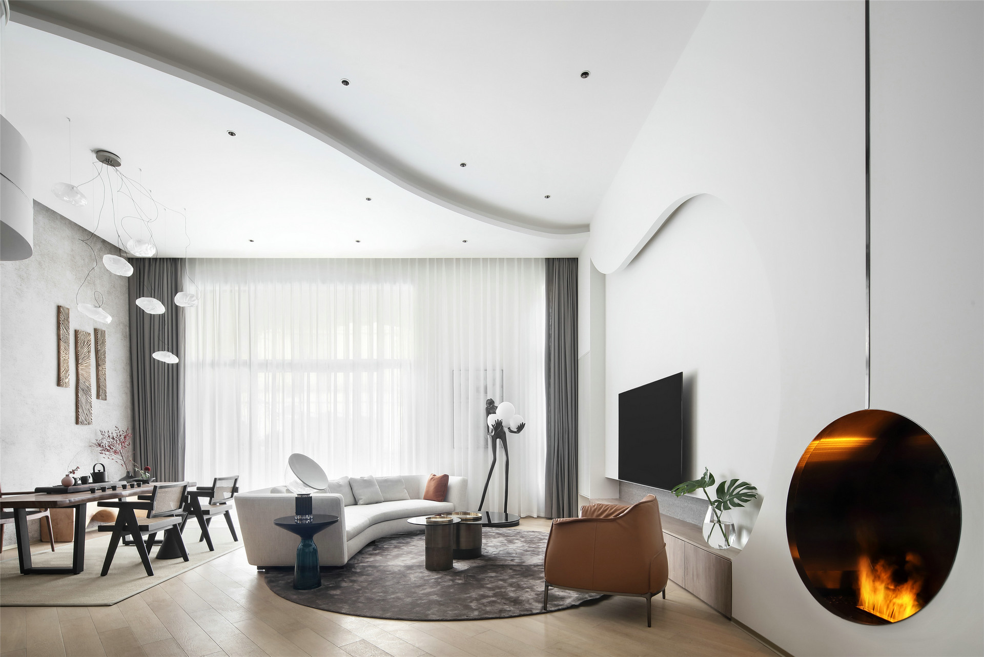 贵阳这波大平层设计，把“曲线高级感”玩成了家居顶流-11