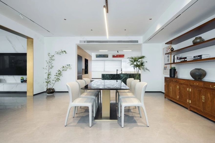 青花瓷中式与现代风格的碰撞大平层丨中国北京丨艾德诺特(北京)设计顾问有限公司-10