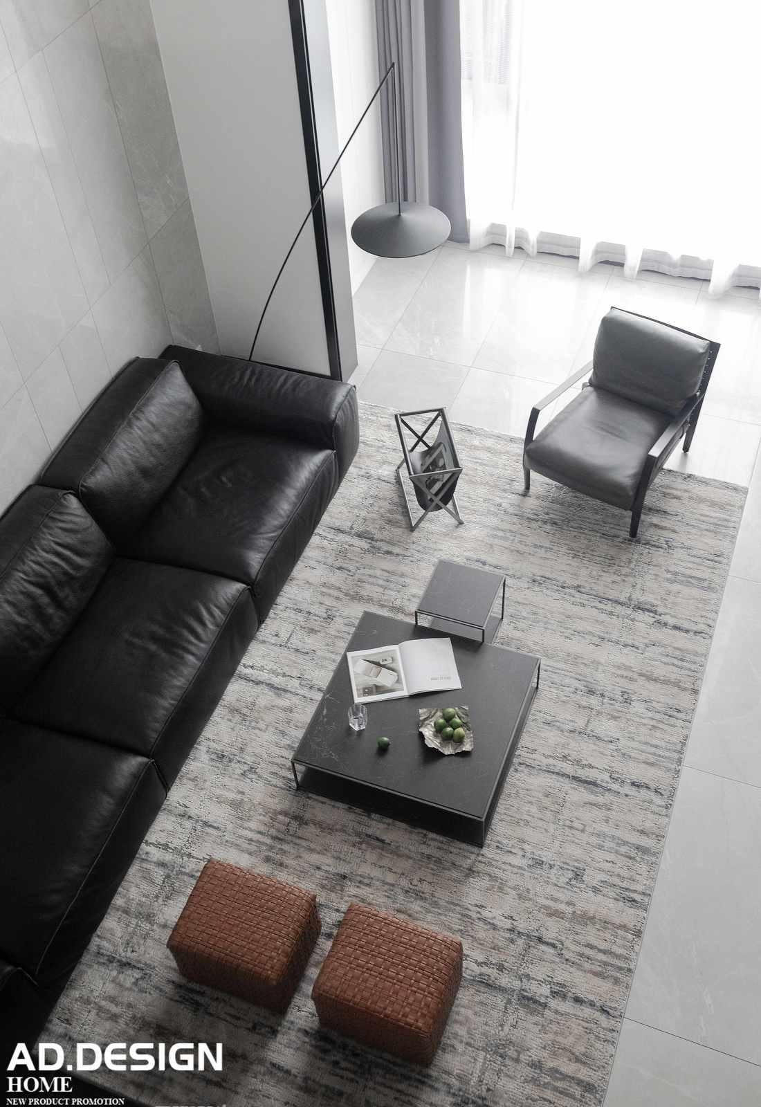 黑白灰复式别墅,开放大气的现代家居设计-8