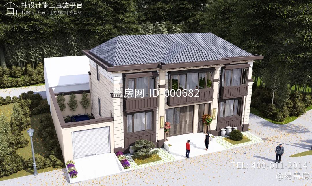 【设计师案例】土建参考造价40万，面宽13.4m×进深8.9m北京顺义二层新中式别墅-36