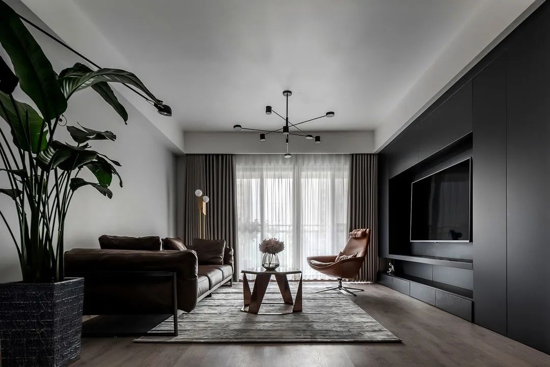 咸阳 123㎡二手房改造,高级黑电视墙设计惊艳翻倍!-15