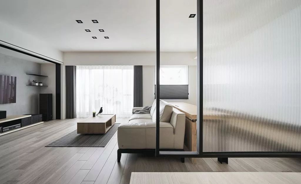 极简风格客厅书房一体化设计-42