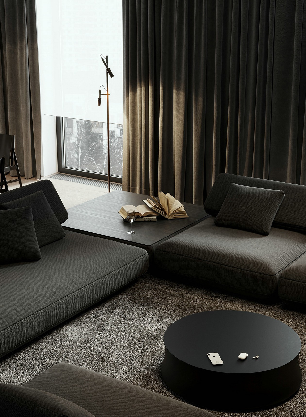 黑色系住宅设计  这也太高级了吧！-8