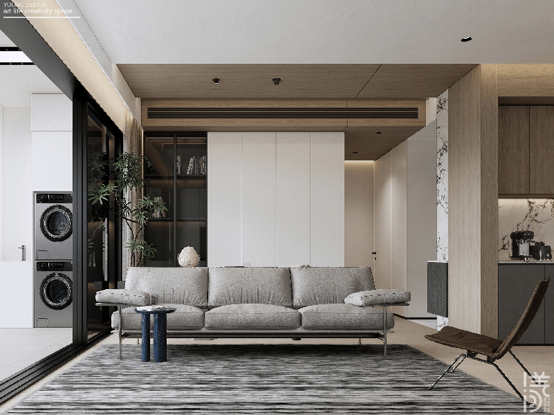 纯白与木色完美平衡,天然肌理邂逅简约线条,诠释意式极简静谧之家丨深圳漾空间设计有限公司-26