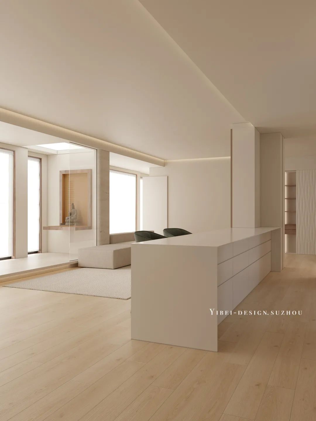 奶油极简,温馨家居的时尚表达丨中国苏州丨YIBEI DESIGN-1