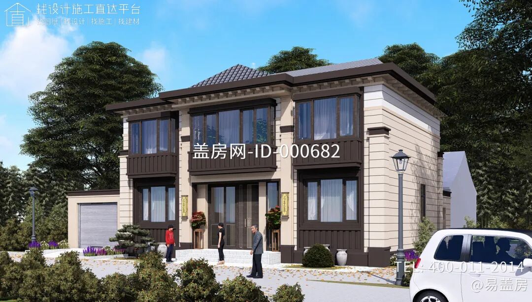 【设计师案例】土建参考造价40万，面宽13.4m×进深8.9m北京顺义二层新中式别墅-34