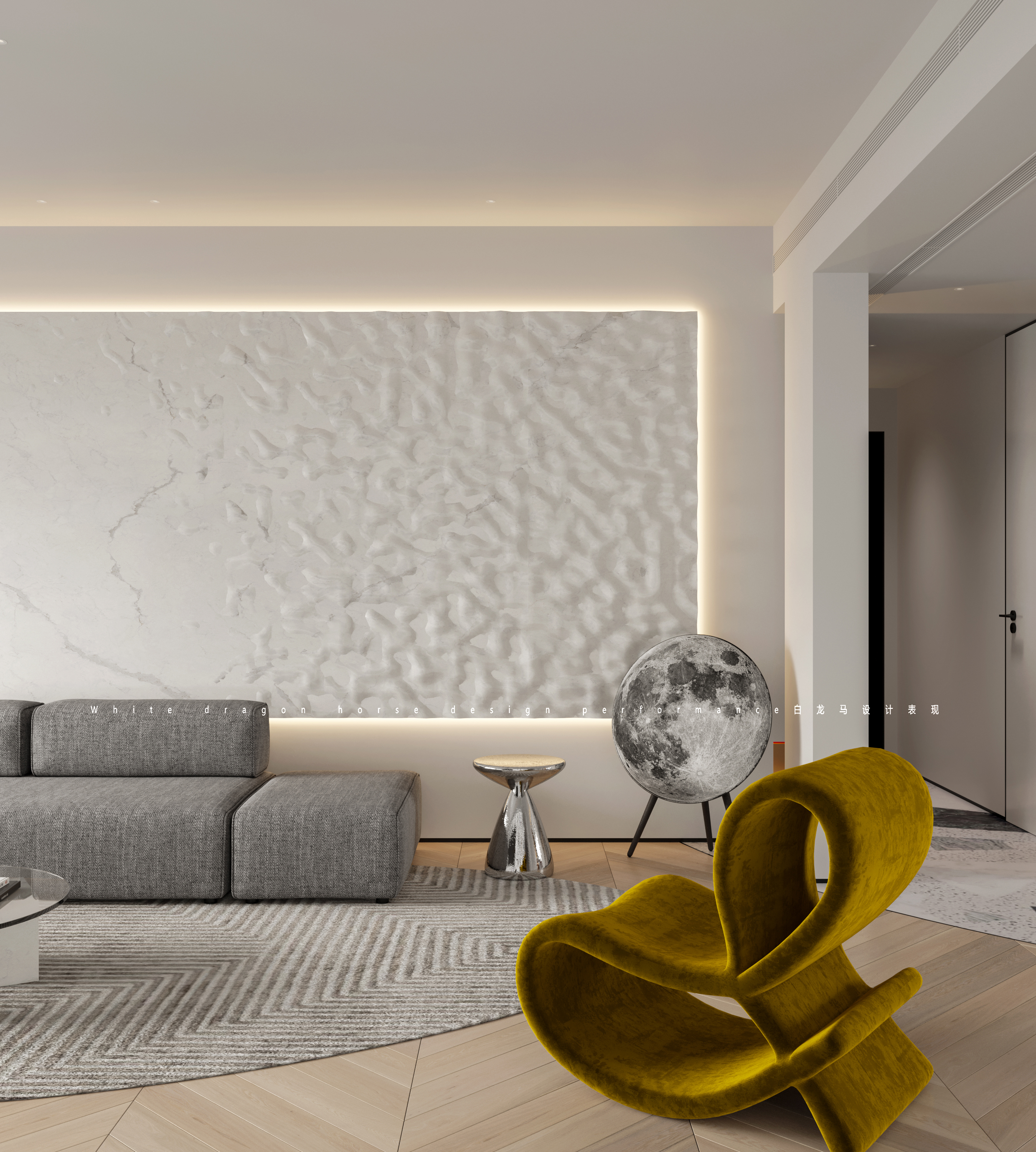 现代极简全屋——白龙马效果图-1