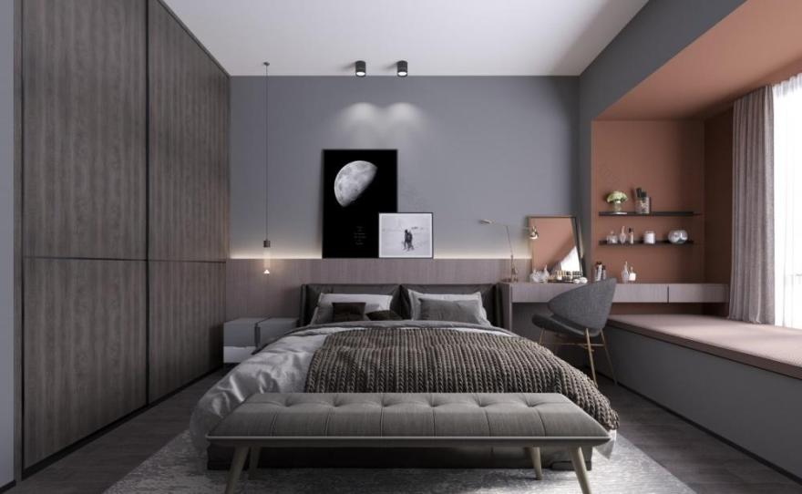 半日·现代简约,无主光源设计,个性斜顶,空间质感饱满-16