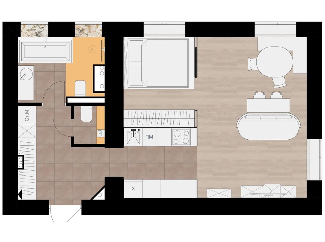 俄罗斯单身公寓设计丨Katya Svanidze-39