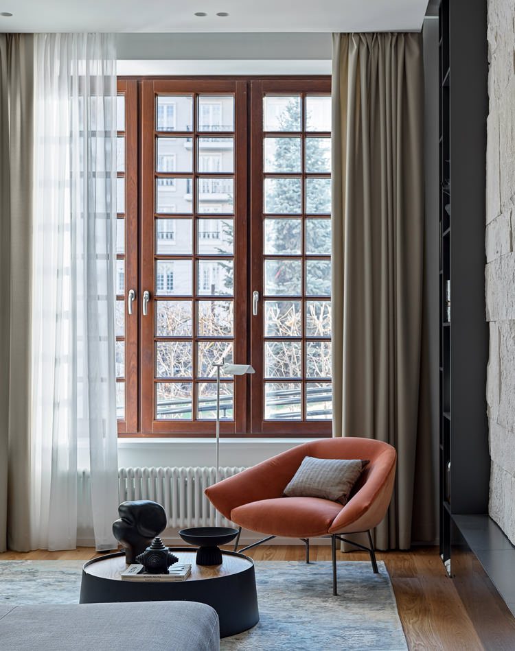 带空中楼梯和石墙的两层公寓设计丨俄罗斯莫斯科丨Design Rocks工作室（叶夫根尼·希洛夫,伊利亚·叶罗舍维奇）-9