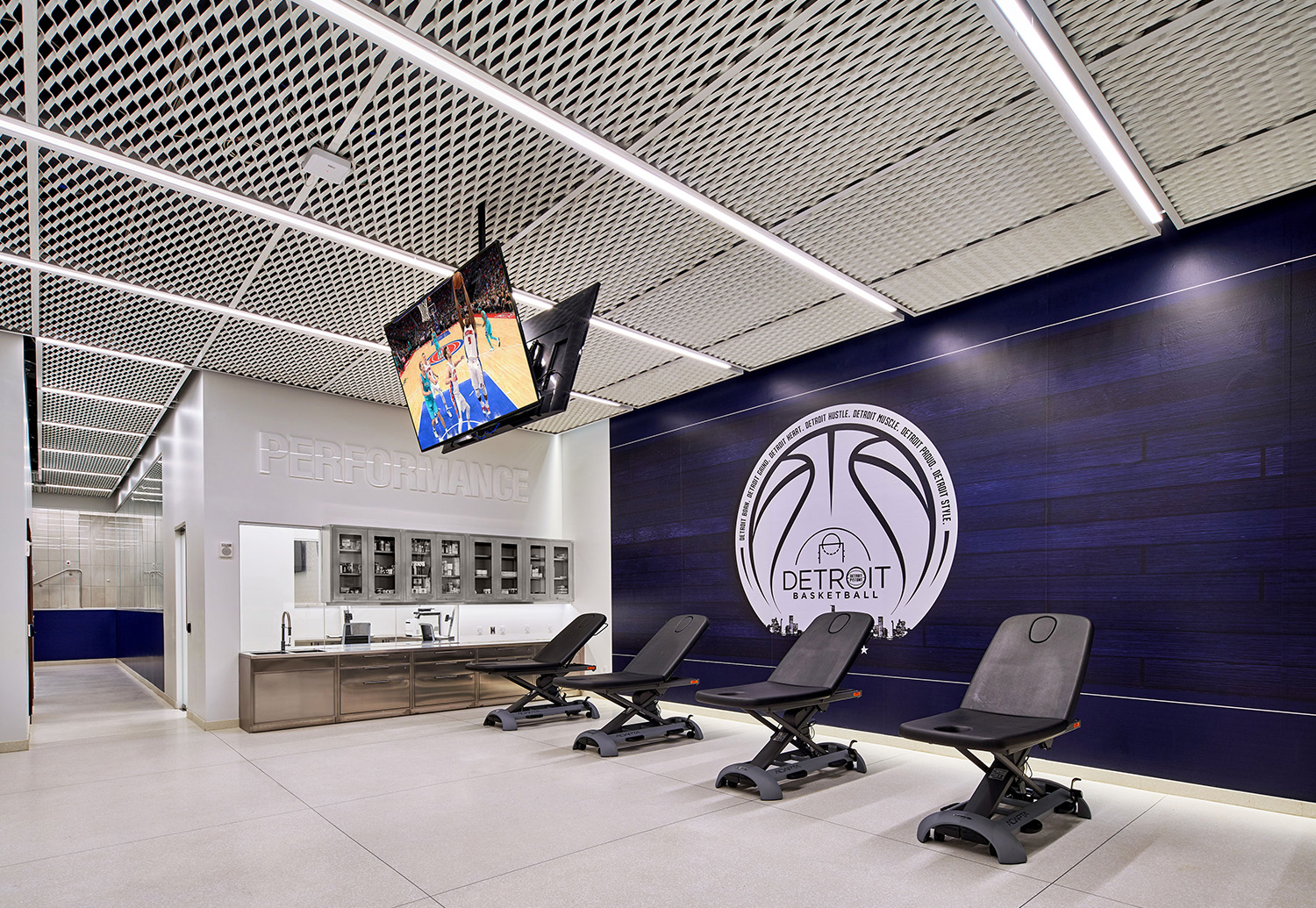 Detroit Pistons Player Space at Little Caesars Arena | ROSSETTI-15
