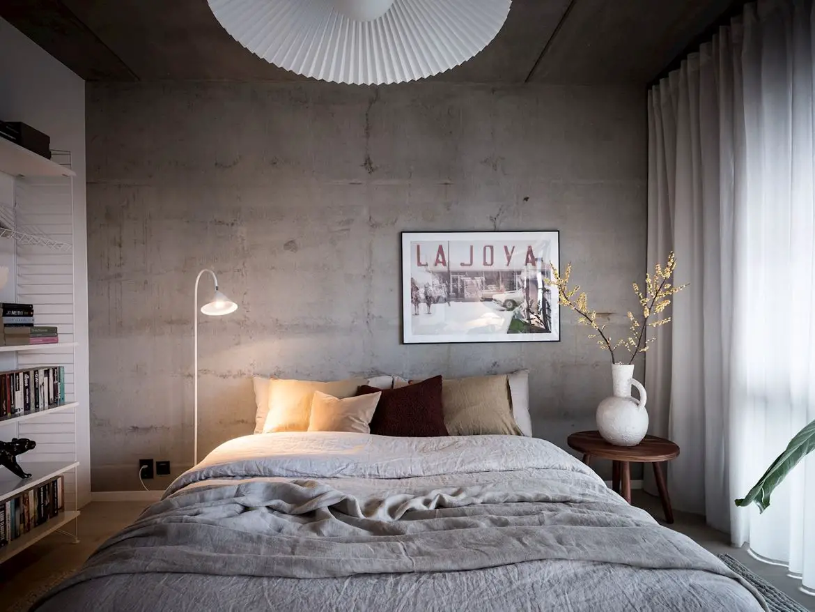 工业风 46m²小户型，原始混凝土墙的独特魅力-13