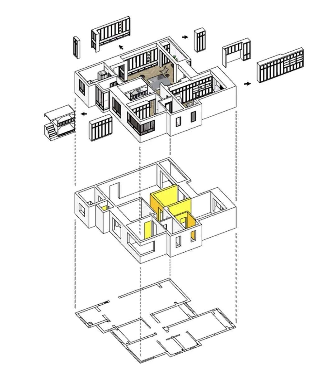 空间魔力 Esp | 四房变两房，现代摩登生活艺术-25