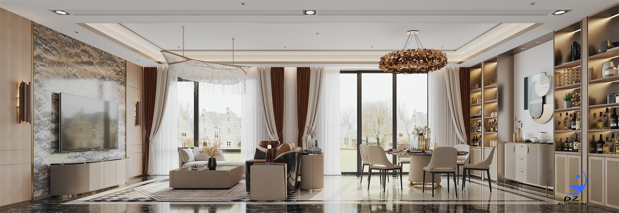 挑空室内客餐厅过道卧室案例分享-18