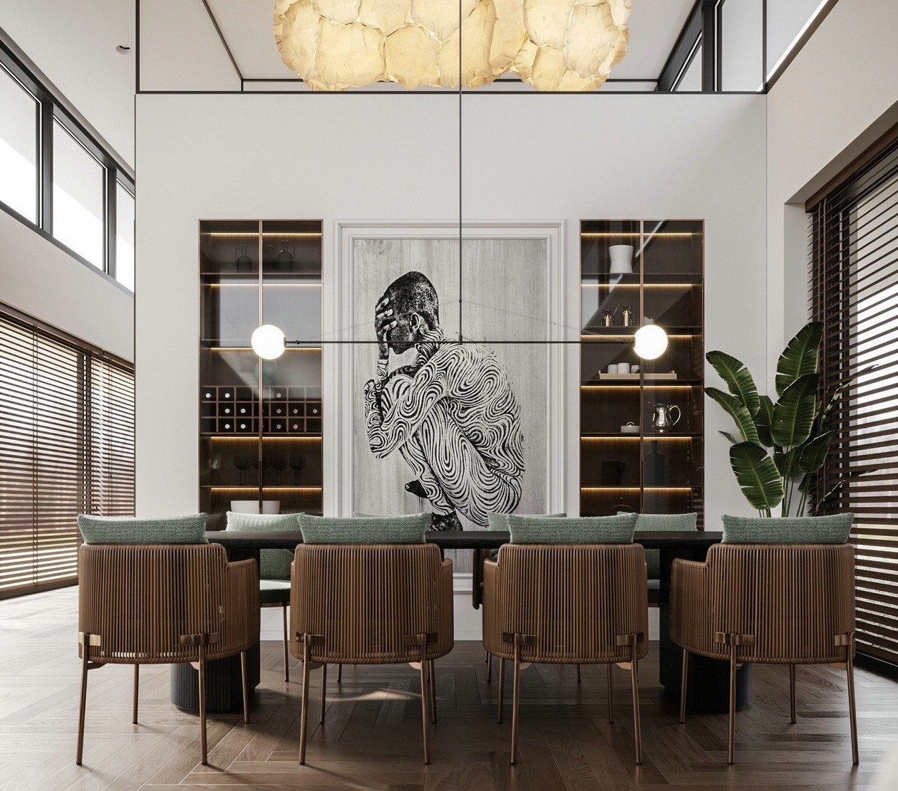 300㎡深色系公寓 邂逅怀旧时光，-3